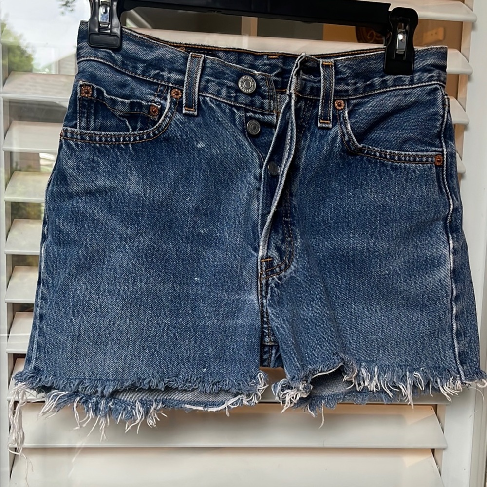 Frayed Hem Denim Shorts